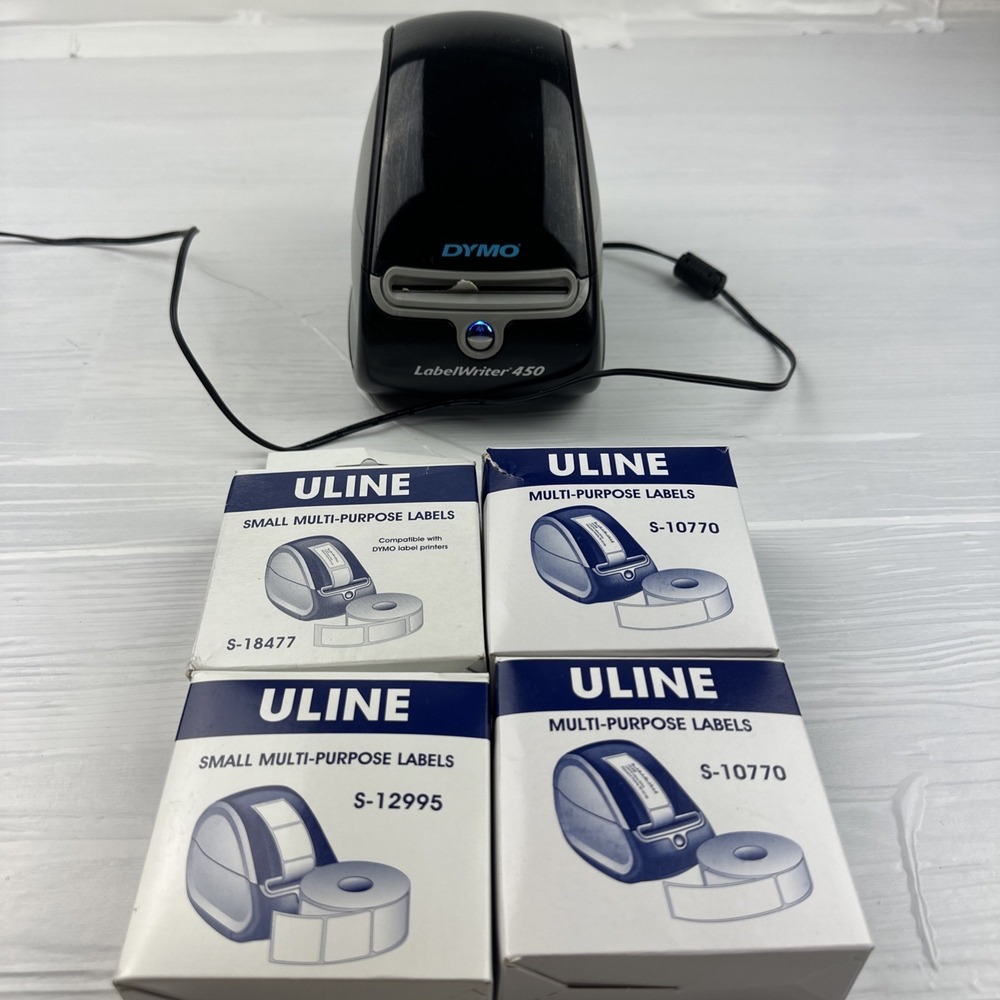 Dymo LabelWriter 450 Thermal Printer 1750110 With 4 Different Multi-purpose Labl